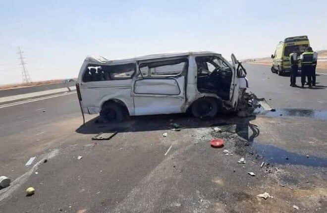 خمسة مصابين في انقلاب ميكروباص بالفيوم