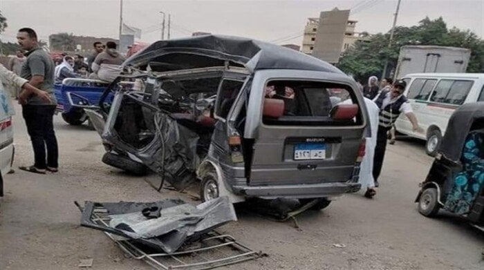حوادث الطريق الزراعي: إنقلاب سيارة سوزوكي يوقع 6 مصابين في القليوبية