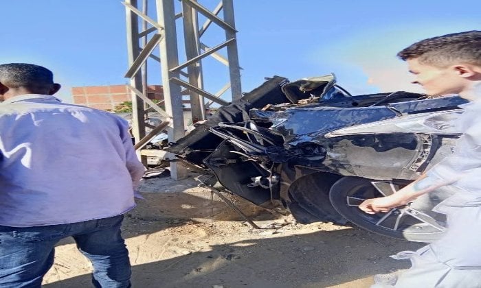 مصرع شخصين في تصادم مميت بعمود إنارة في المنوفية