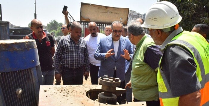 إعادة تشغيل المرشح المتعطل في محطة رفع مياه المثلث بأسيوط