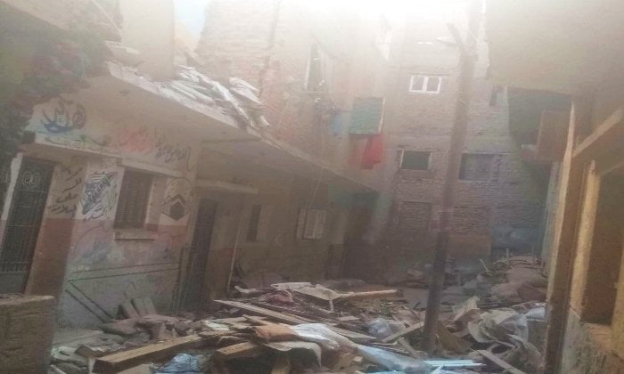 انهيار منزل يسبب تصدعات خطيرة في منزلين مجاورين بقليوب