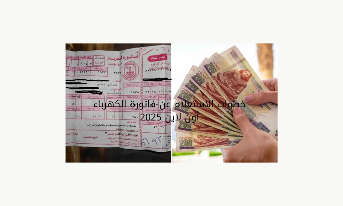خطوات الاستعلام عن فاتورة الكهرباء 2025 في مصر ودفعها أون لاين عبر المنصات الرسمية 5 خطوات الاستعلام عن فاتورة الكهرباء 2025 في مصر ودفعها أون لاين عبر المنصات الرسمية