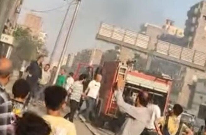 متابعة حريق محدود في شرق شبرا الخيمة من قبل محافظ القليوبية