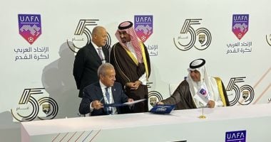 أبو ريدة يبارك للأمير عبد العزيز بن تركي حصوله على رئاسة الاتحاد العربي